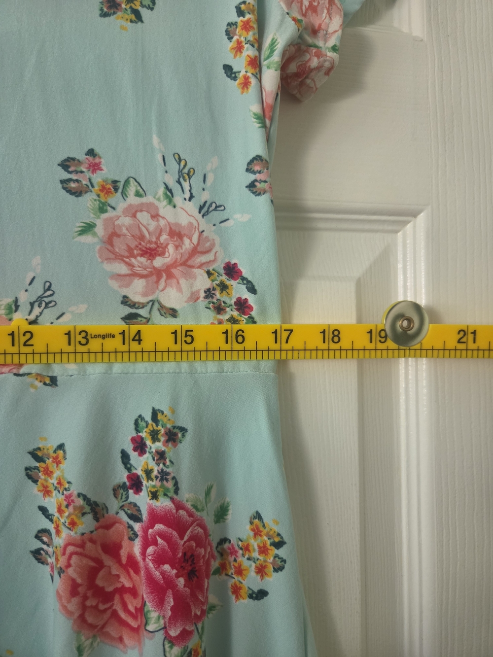 No Boundaries Mint Floral Dress with Pink and Coral Accents Women's XL - Picture 5 of 7